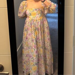 Pink Blush Maxi Floral Maternity Dress